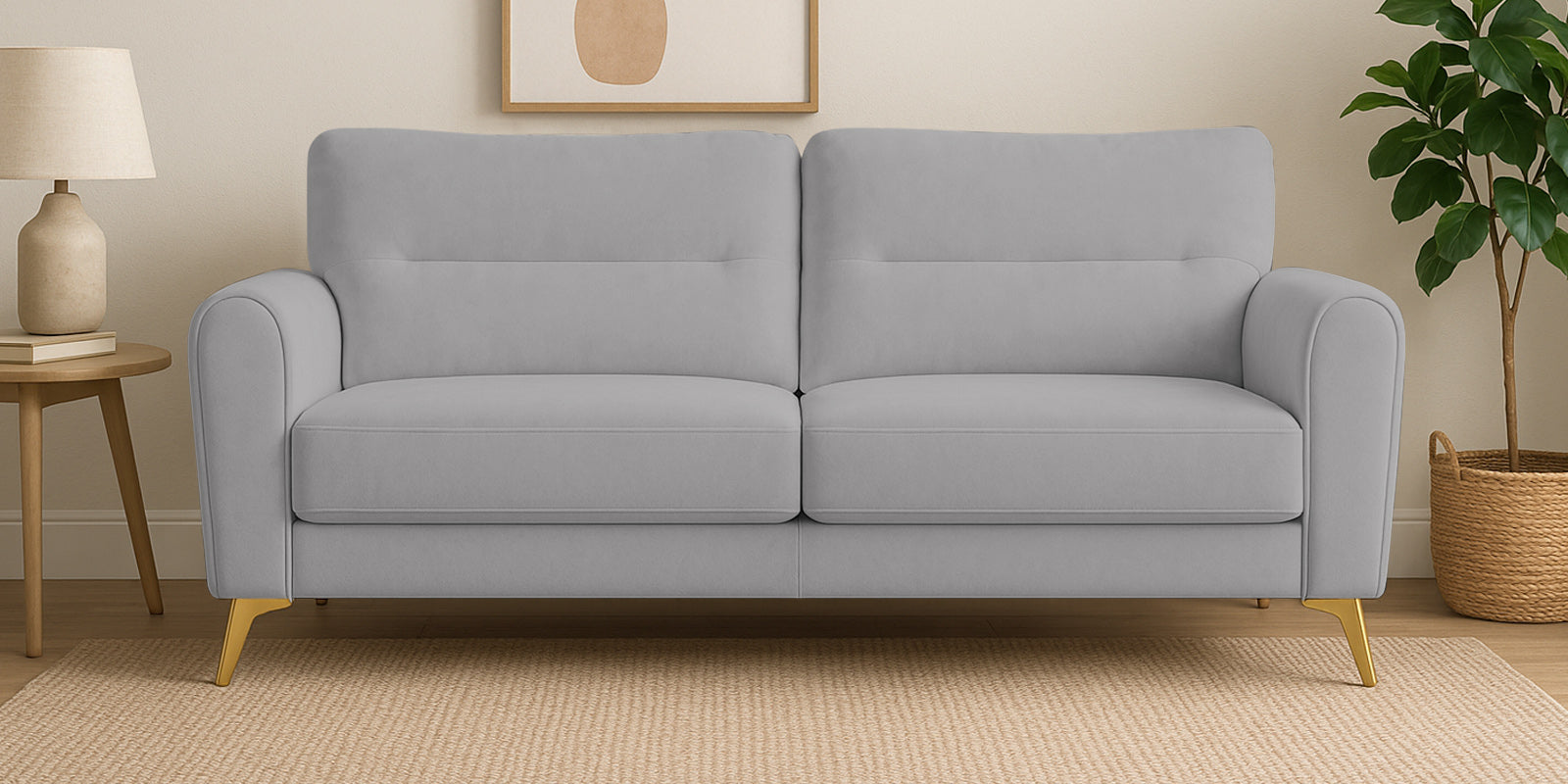 Alpine Fabric 3 Seater Sofa In Dim Grey Colour