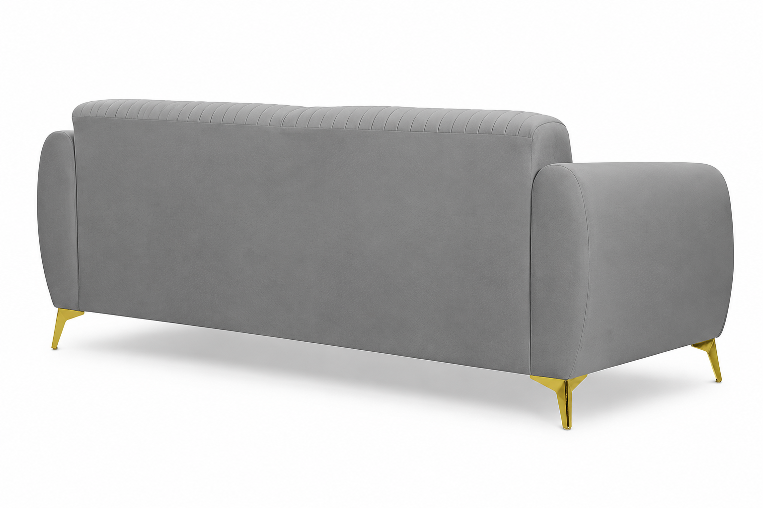 Alvero 3 Seater Fabric Sofa - Fossil Grey - Back View by Febonic Living