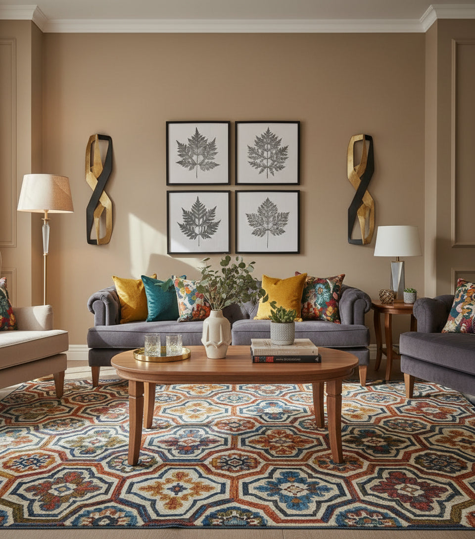 Alvin Oval Solid Wood Coffee Table In Teak Finish