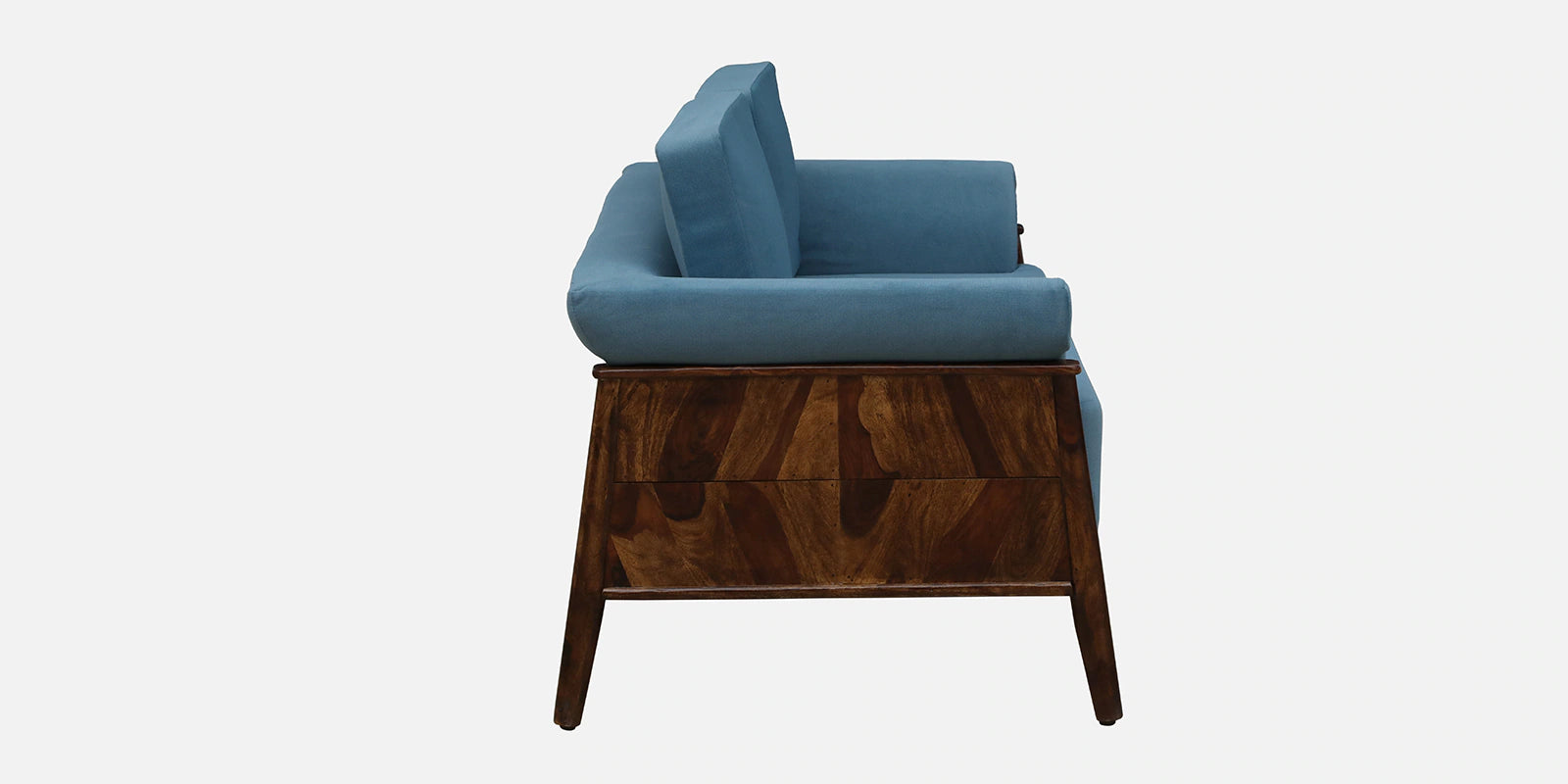 Chalki Sheesham Wood 2 Seater Sofa In Blue Colour - Febonic Living