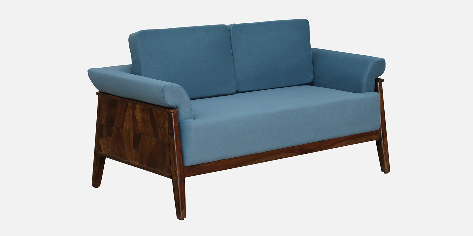 Chalki Sheesham Wood 2 Seater Sofa In Blue Colour - Febonic Living