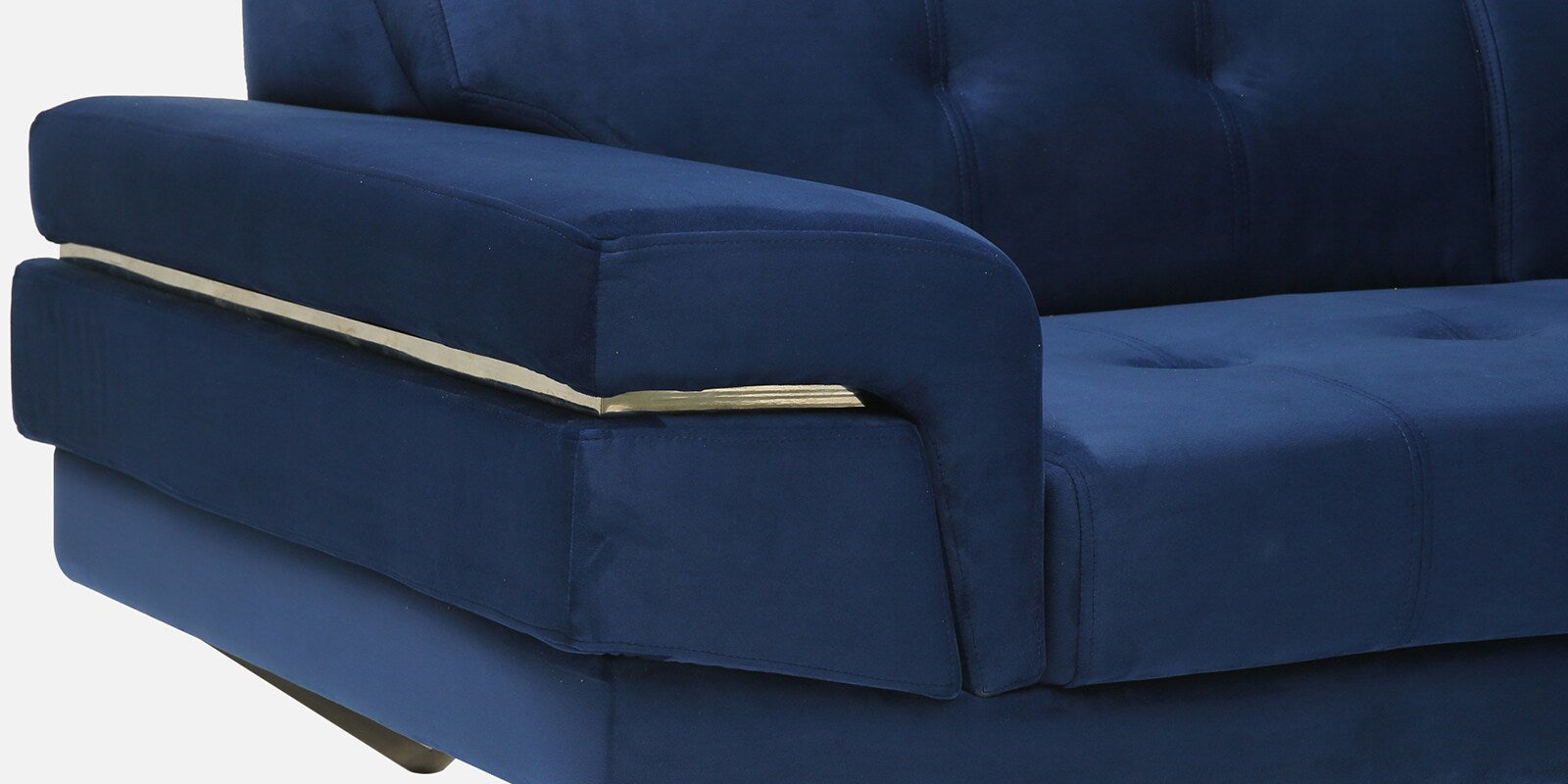 Antony Velvet LHS Sectional Sofa (3+Lounger) In Imperial Blue Colour