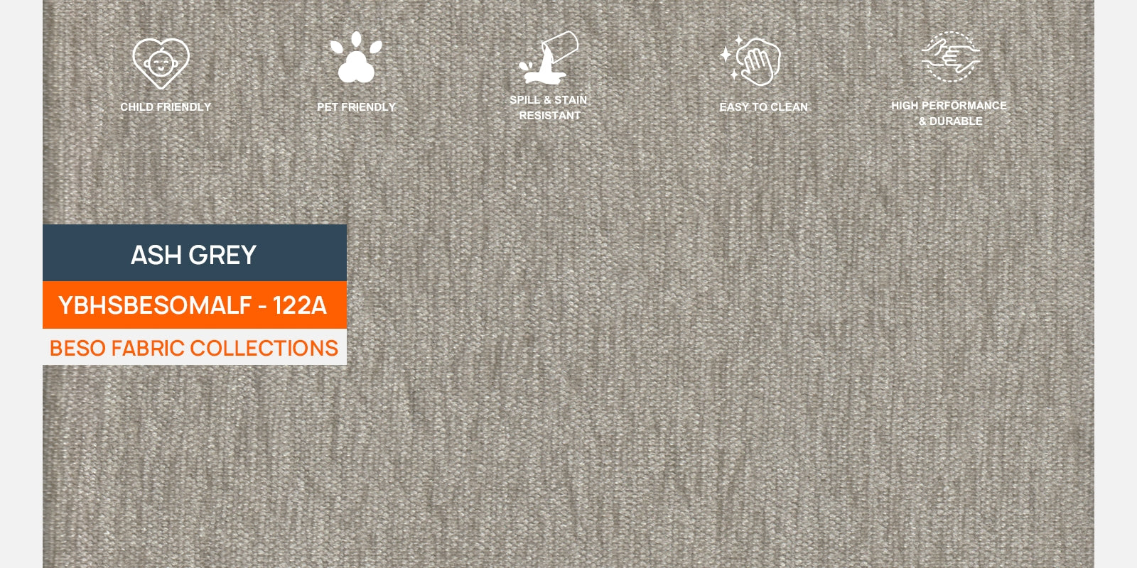 Sigma Fabric 3 Seater Sofa In Ash Grey Colour - Febonic Living