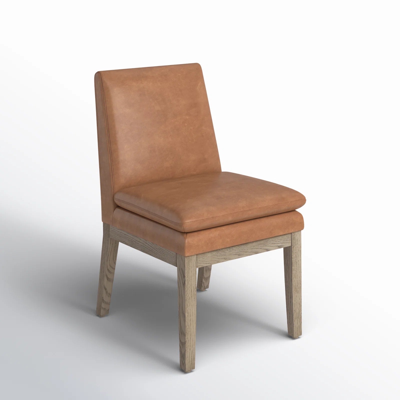 Asra Leatherette Dining Chair In Cinnamon Brown Colour