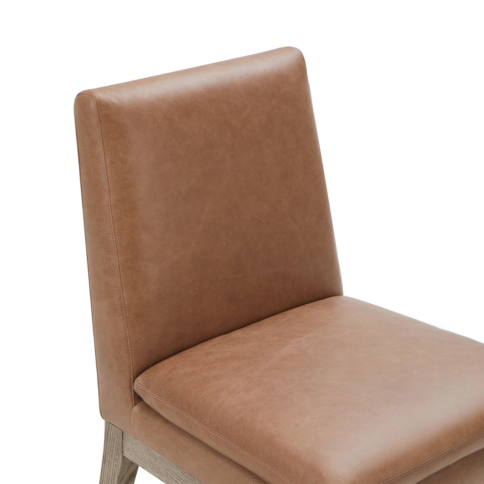 Asra Leatherette Dining Chair In Cinnamon Brown Colour