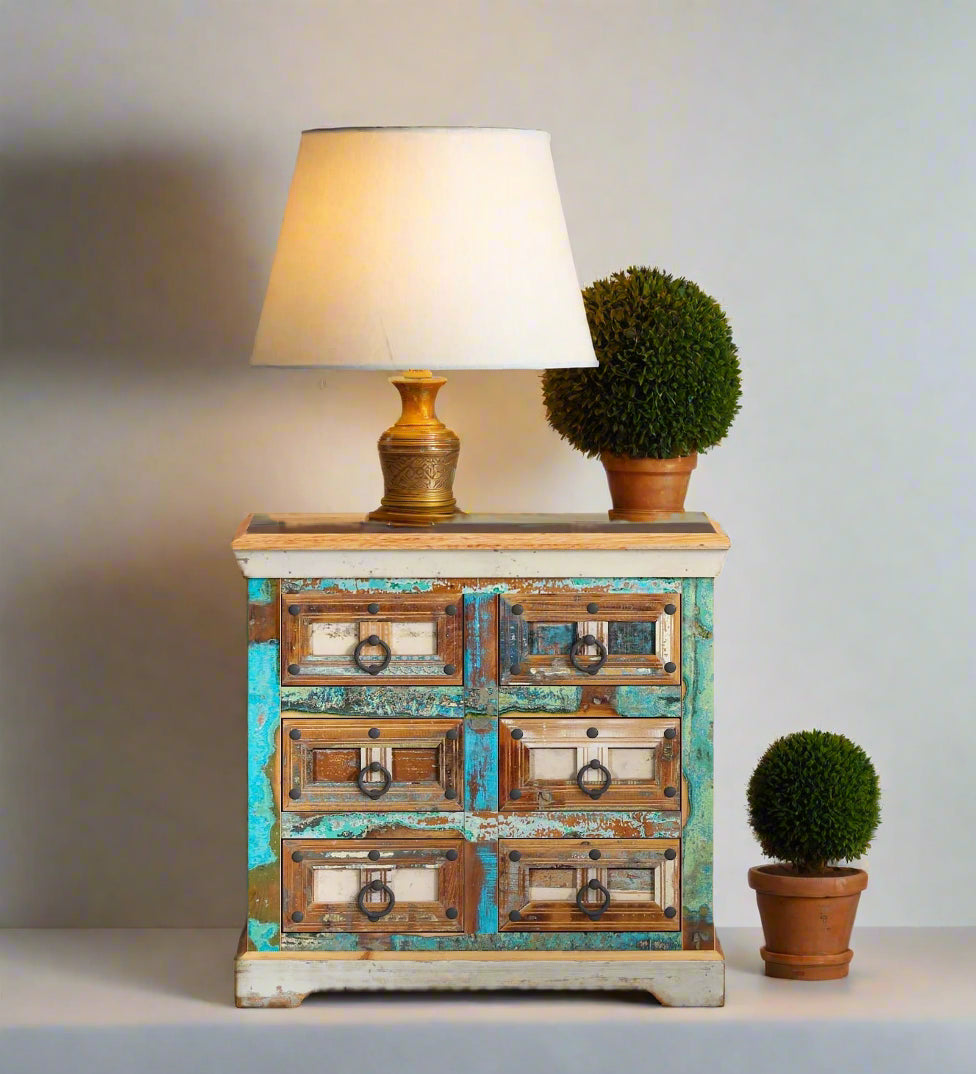 Ezla Reclaimed Wood Chest Of Drawers In Distress Finish - Febonic Living