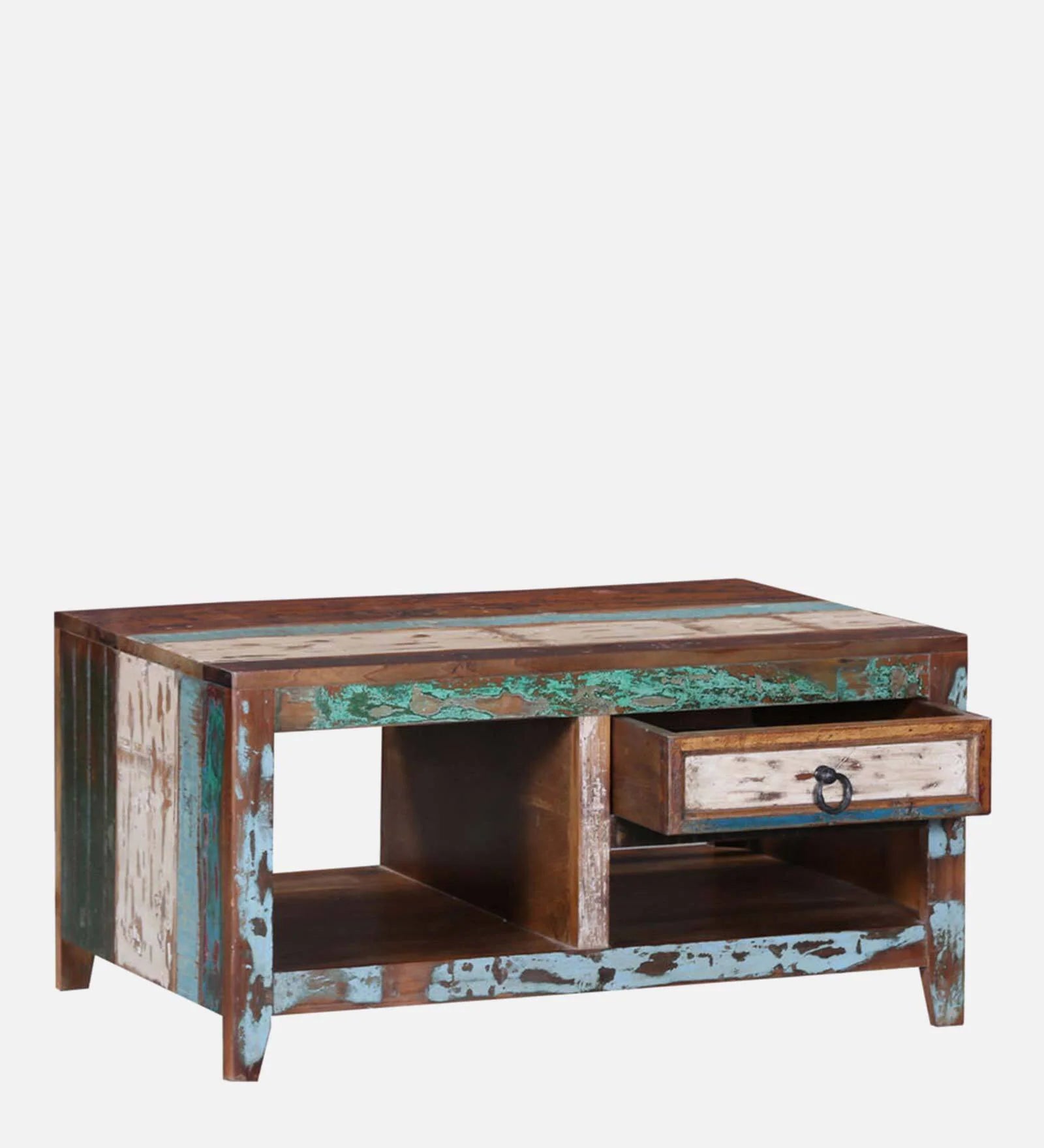 Ezla Reclaimed Wood Coffee Table In Distress Finish - Febonic Living