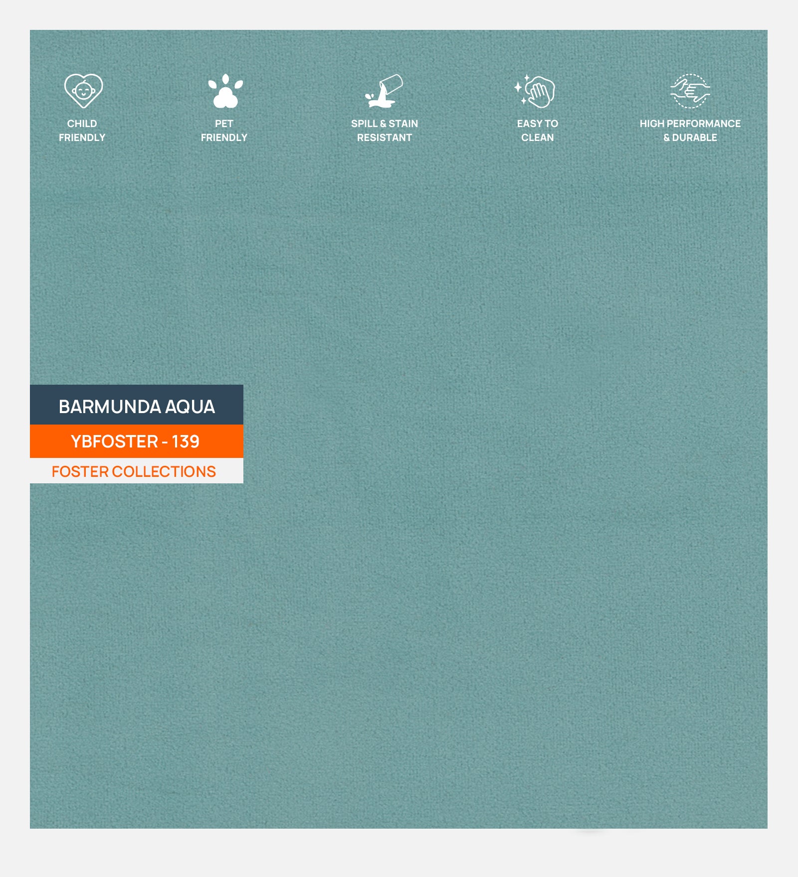 Velvet Foster Fabric Barmunda Aqua Velvet 139 Code - Febonic Living