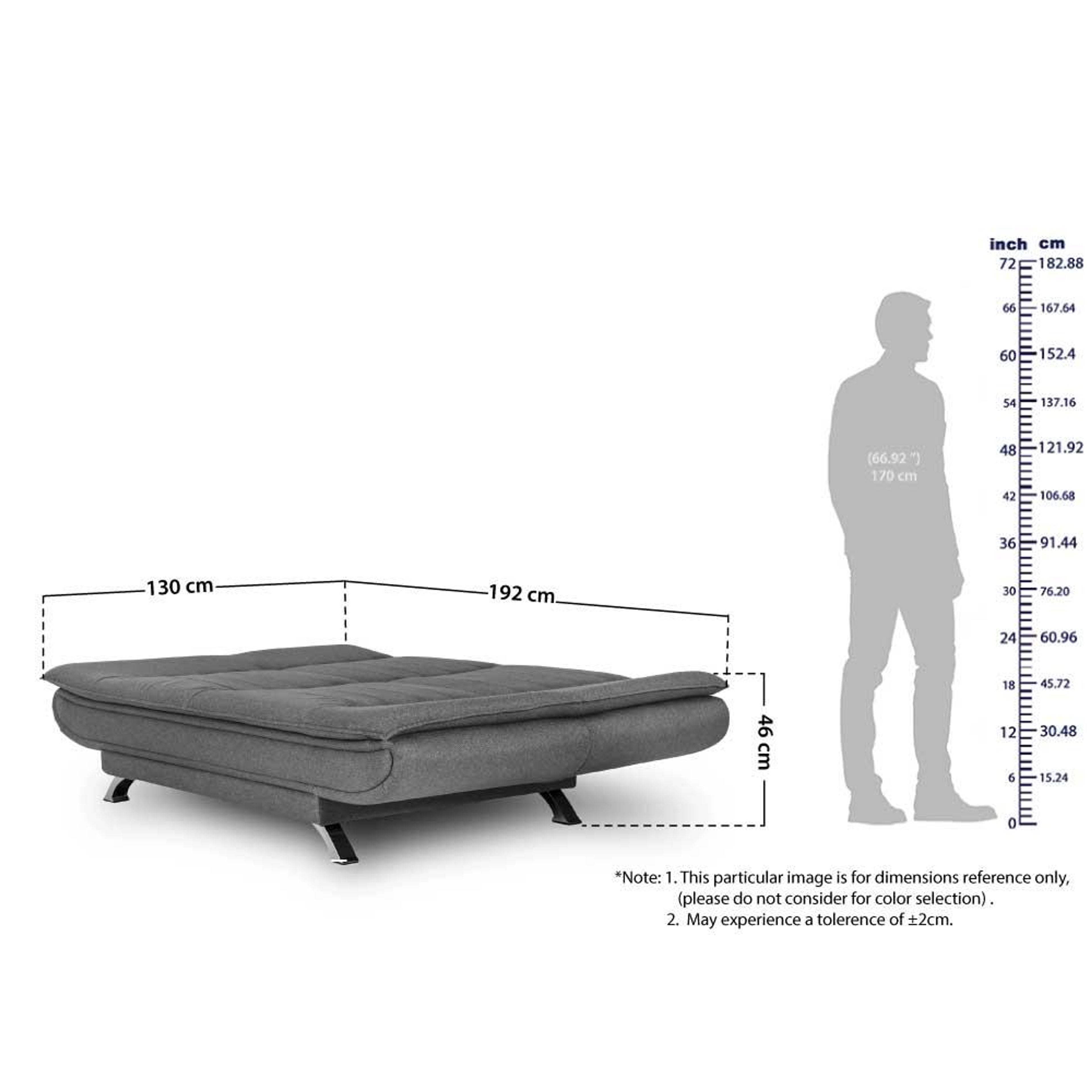 Amoeba Fabric Convertible Sofa Cum Bed In Ash Grey Colour - Febonic Living