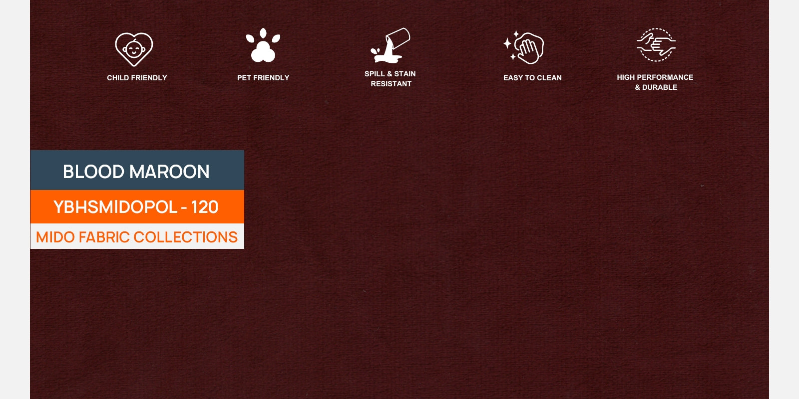 Wiki Velvet 3 Seater Sofa in Blood Maroon Colour