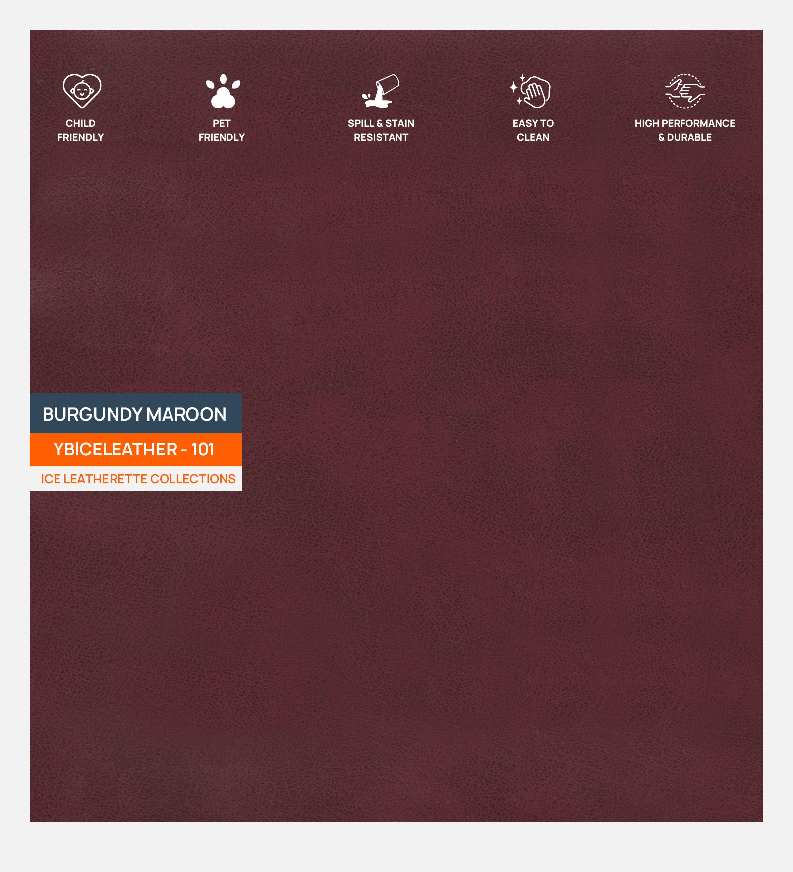 Artificial Leather Swatch Burgundy Maroon 101 Code - Febonic Living