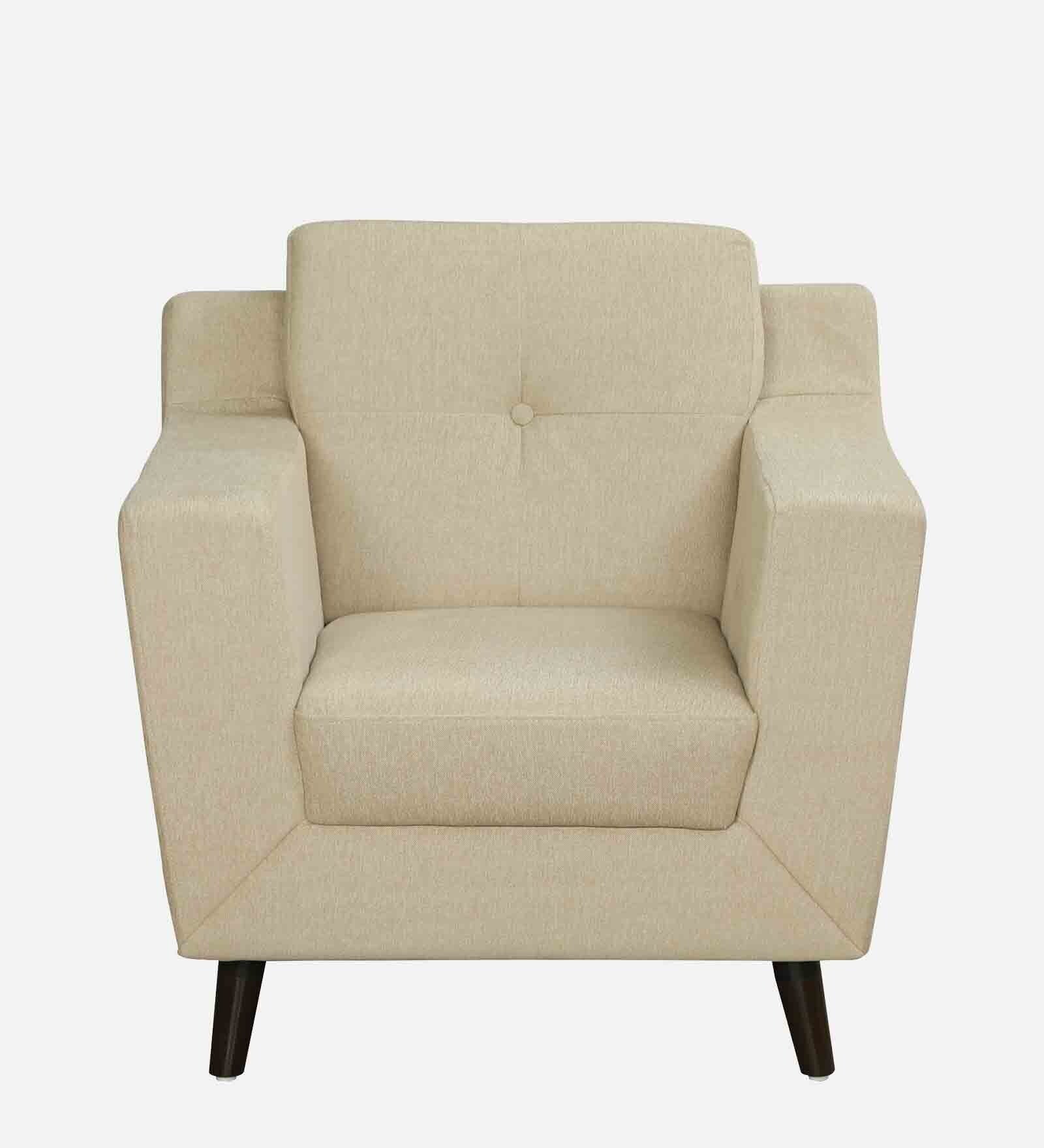 Barmoda Fabric 1 Seater Sofa In Ivory Cream Colour