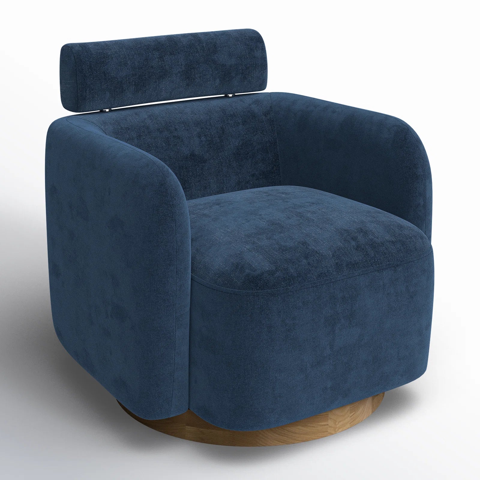 Plint Fabric Swivel Chair In Light Blue Colour