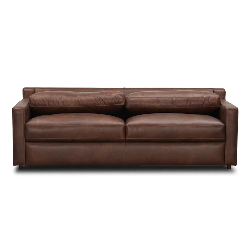 Belgrade Leatherette 3 Seater Sofa In Clay Brown Colour - Febonic Living