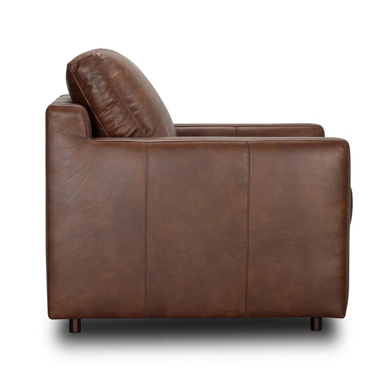 Belgrade Leatherette 3 Seater Sofa In Clay Brown Colour - Febonic Living