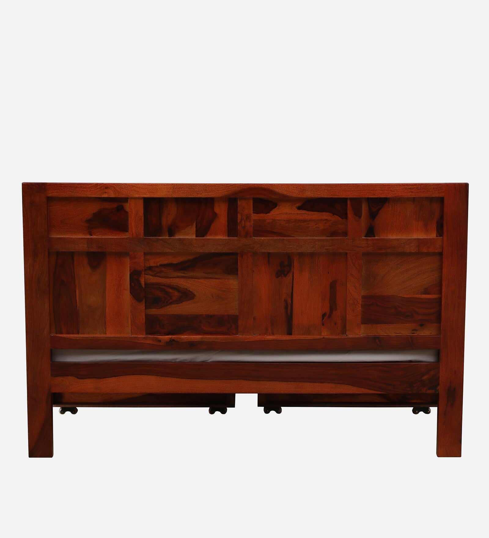 Thor Sheesham Wood Queen Size Bed In Honey Oak Finish With Drawer Storage - Febonic Living