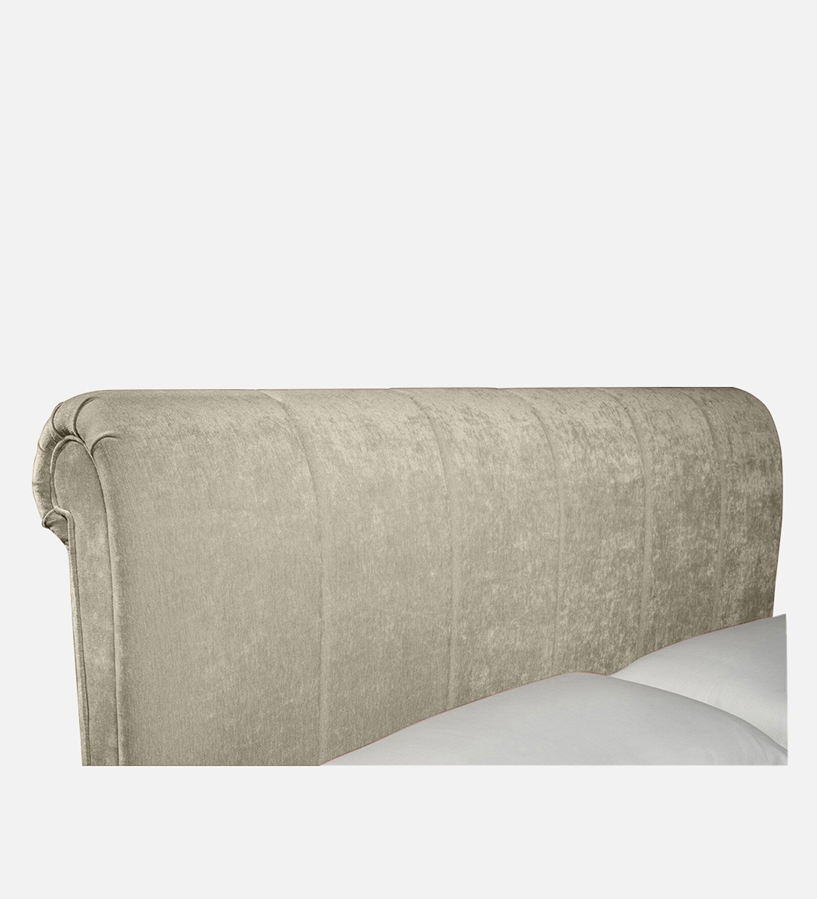 Birla Fabric Upholstered Queen Size Bed In Ash Grey Colour