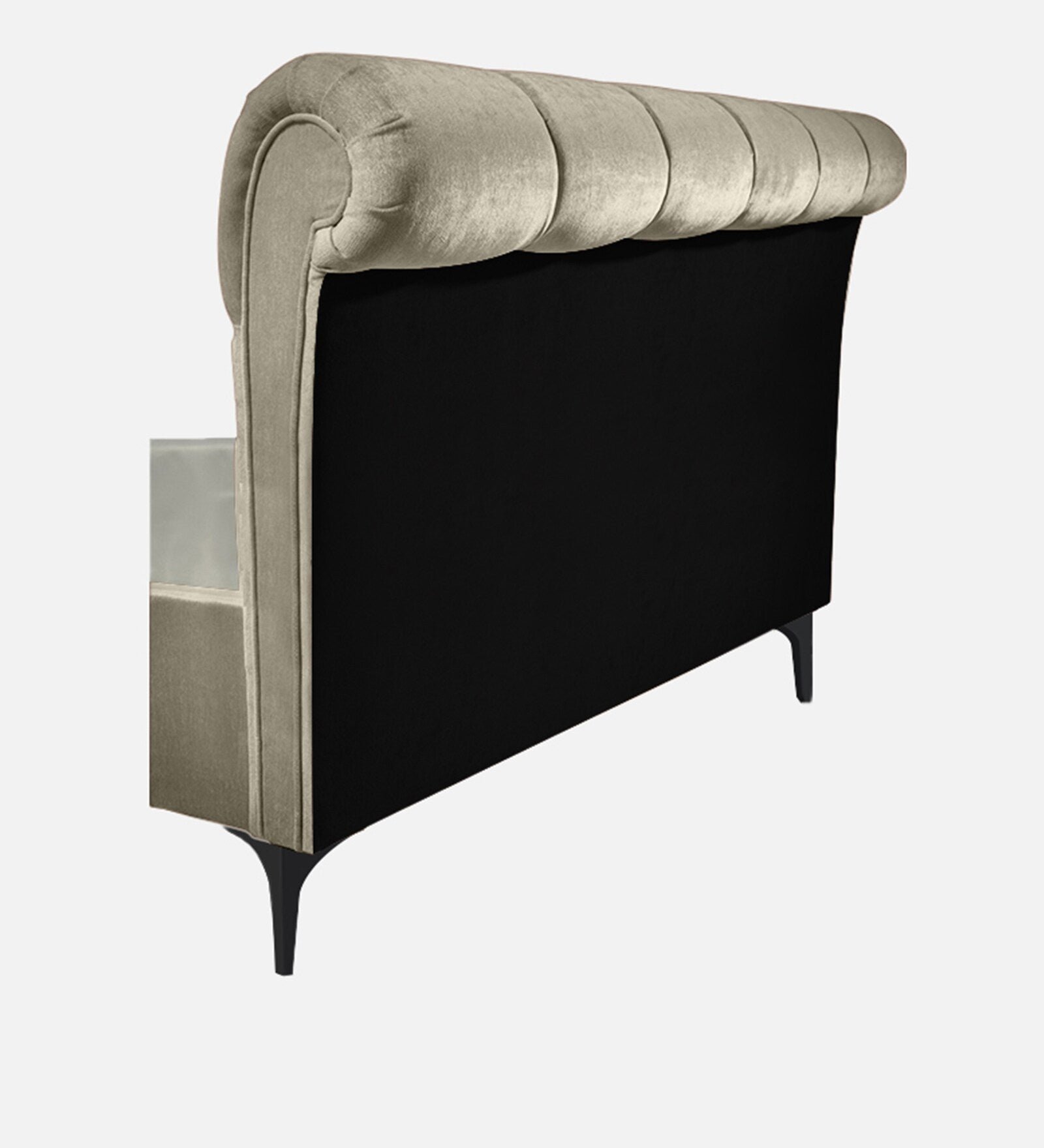 Birla Fabric Upholstered Queen Size Bed In Ash Grey Colour