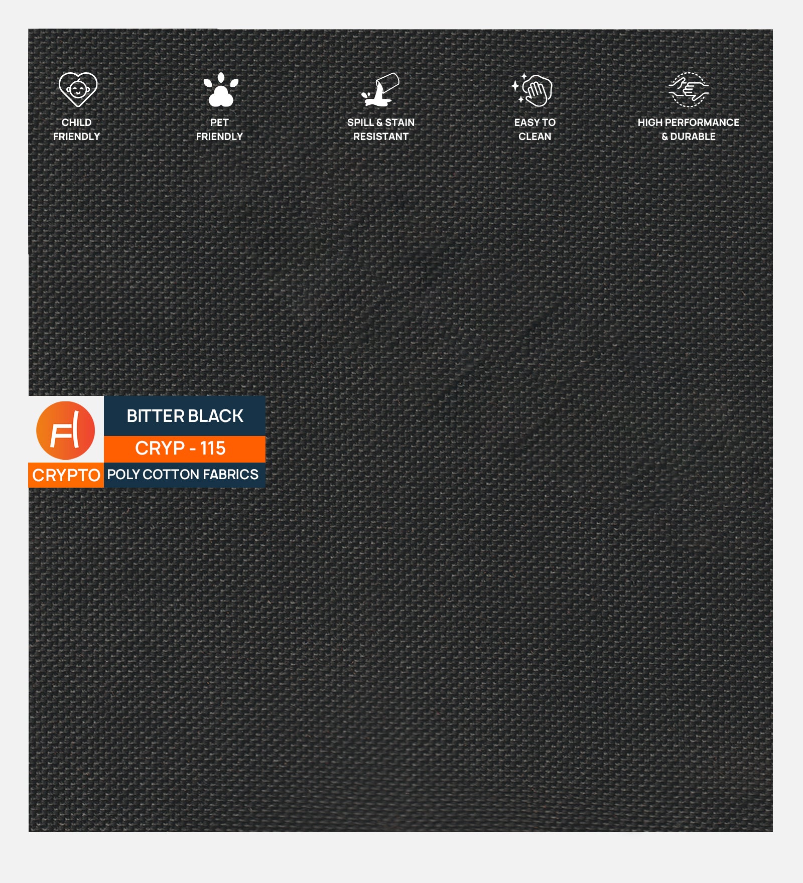 Homer Fabric 1 Seater Sofa In Bitter Black Colour - Febonic Living