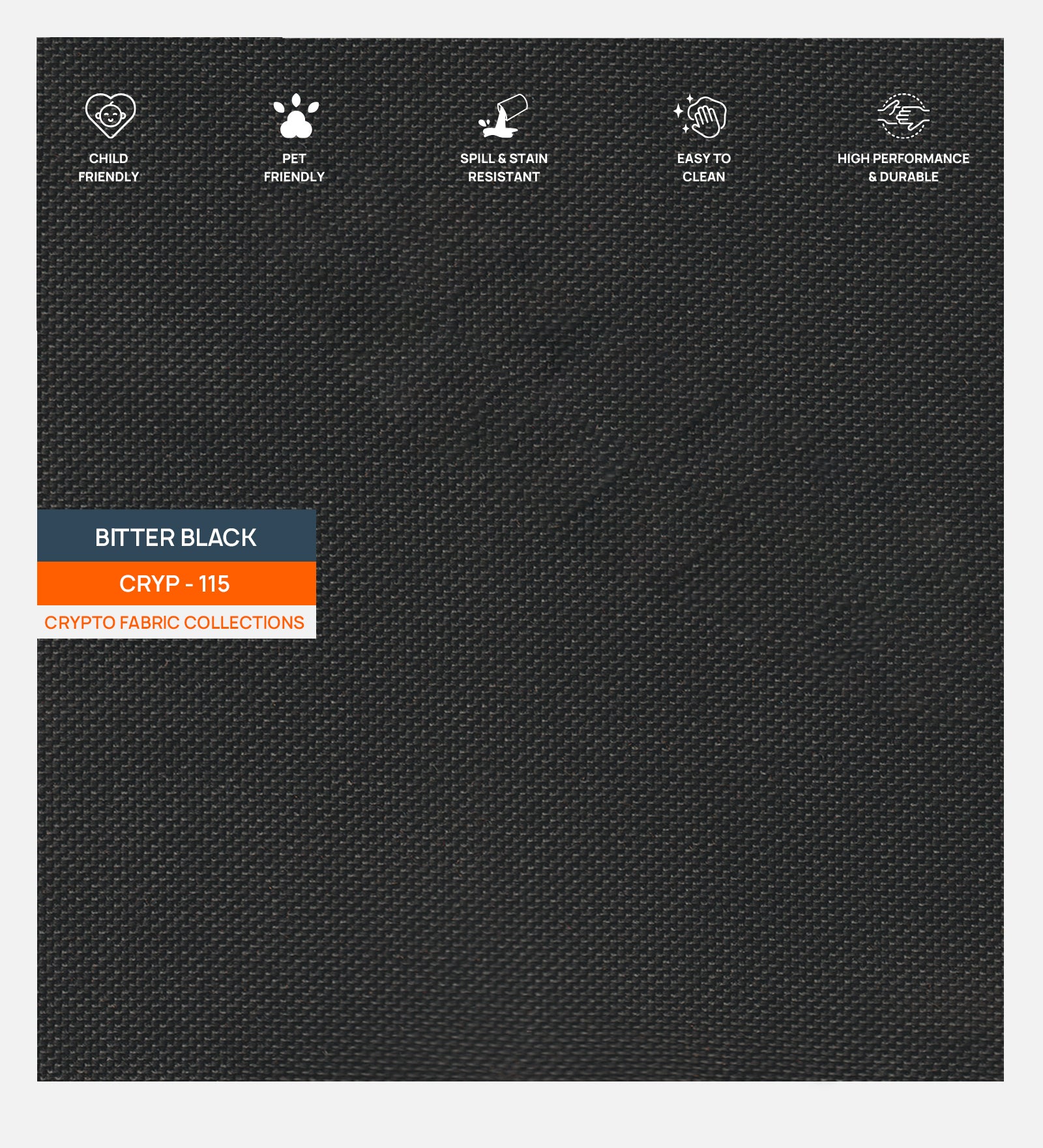 Lenin Crypto Fabric Bitter Black 115 Code - Febonic Living