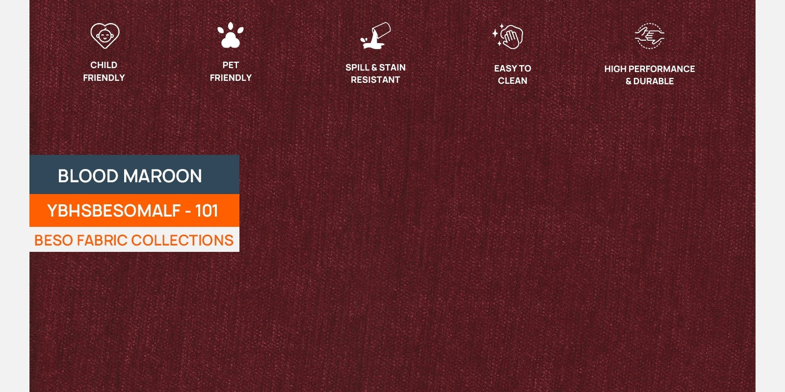 Ira Fabric LHS 6 Seater Convertible Sofa Cum Bed In Blood Maroon Colour - Febonic Living