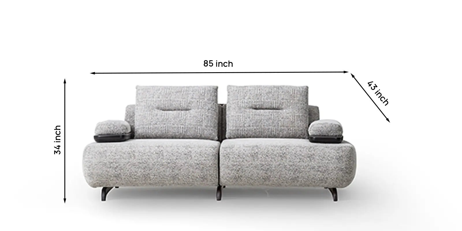 Bodan Fabric 3 Seater Sofa In Dim Grey Colour