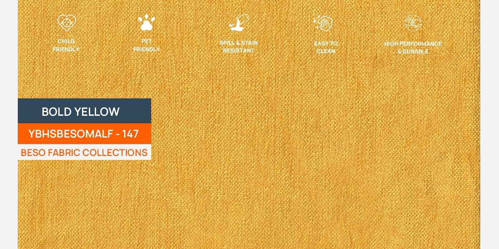 Jasmin Fabric 3 Seater Sofa In Bold Yellow Colour - Febonic Living