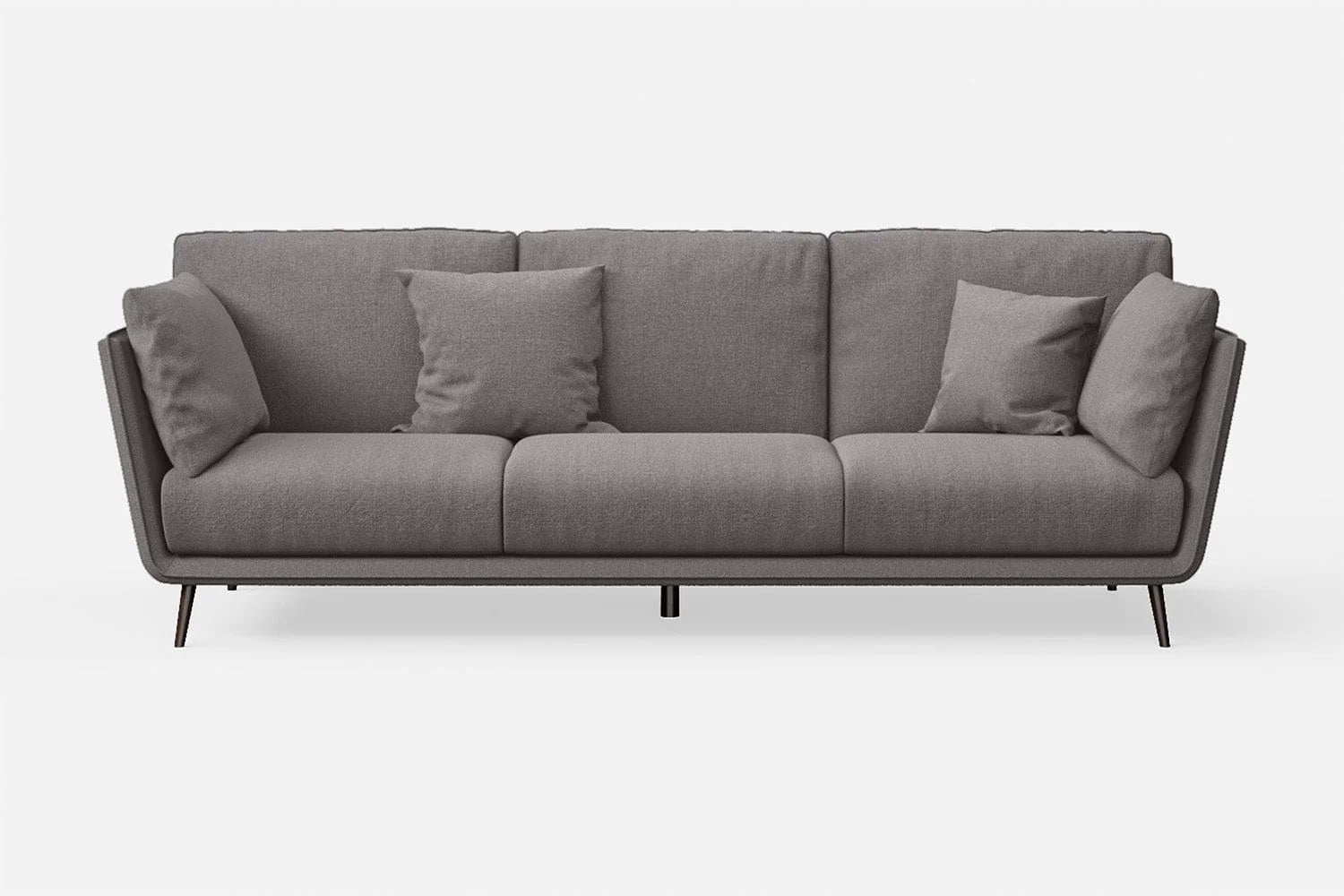Logu Fabric 3 Seater Sofa In Charcoal Grey Colour - Febonic Living