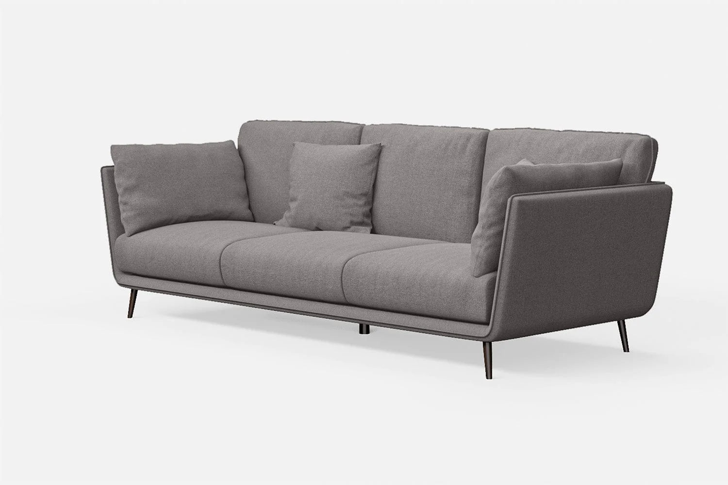 Logu Fabric 3 Seater Sofa In Charcoal Grey Colour - Febonic Living