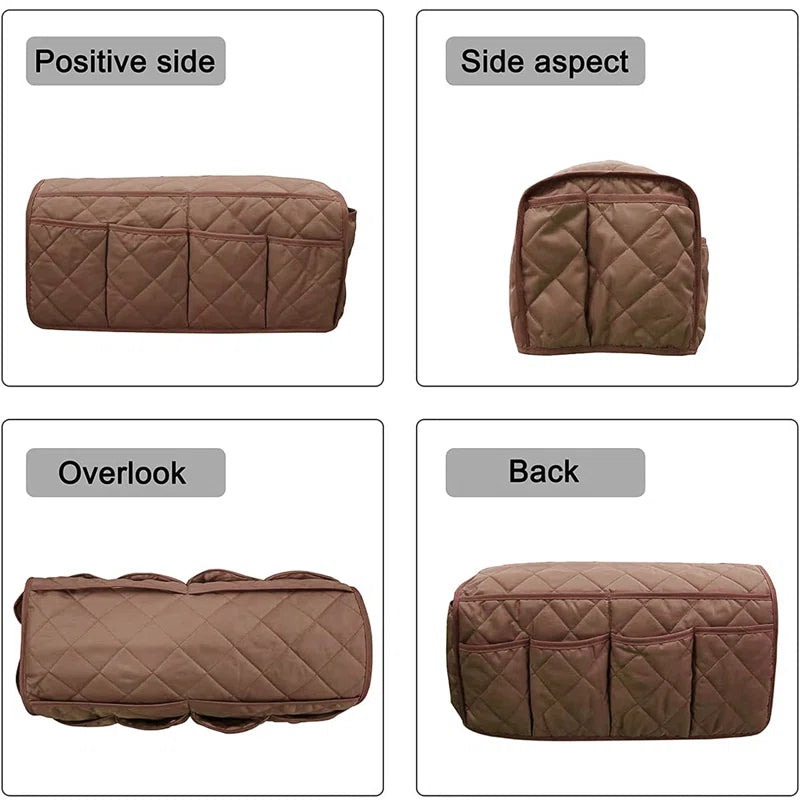 Pappu Velvet Quilted Box Slip Cover in Brown Colour - Febonic Living