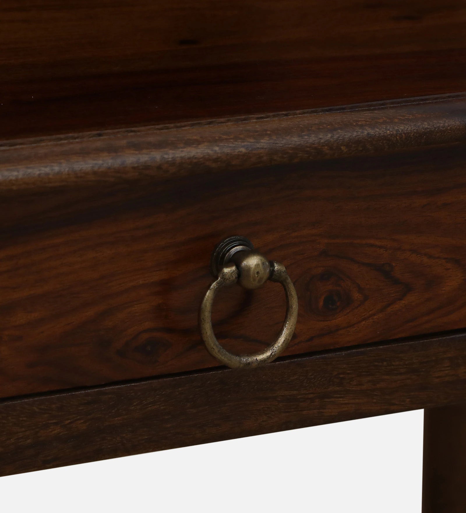 Akron Sheesham Wood Writing Table In Provincial Teak Finish - Febonic Living