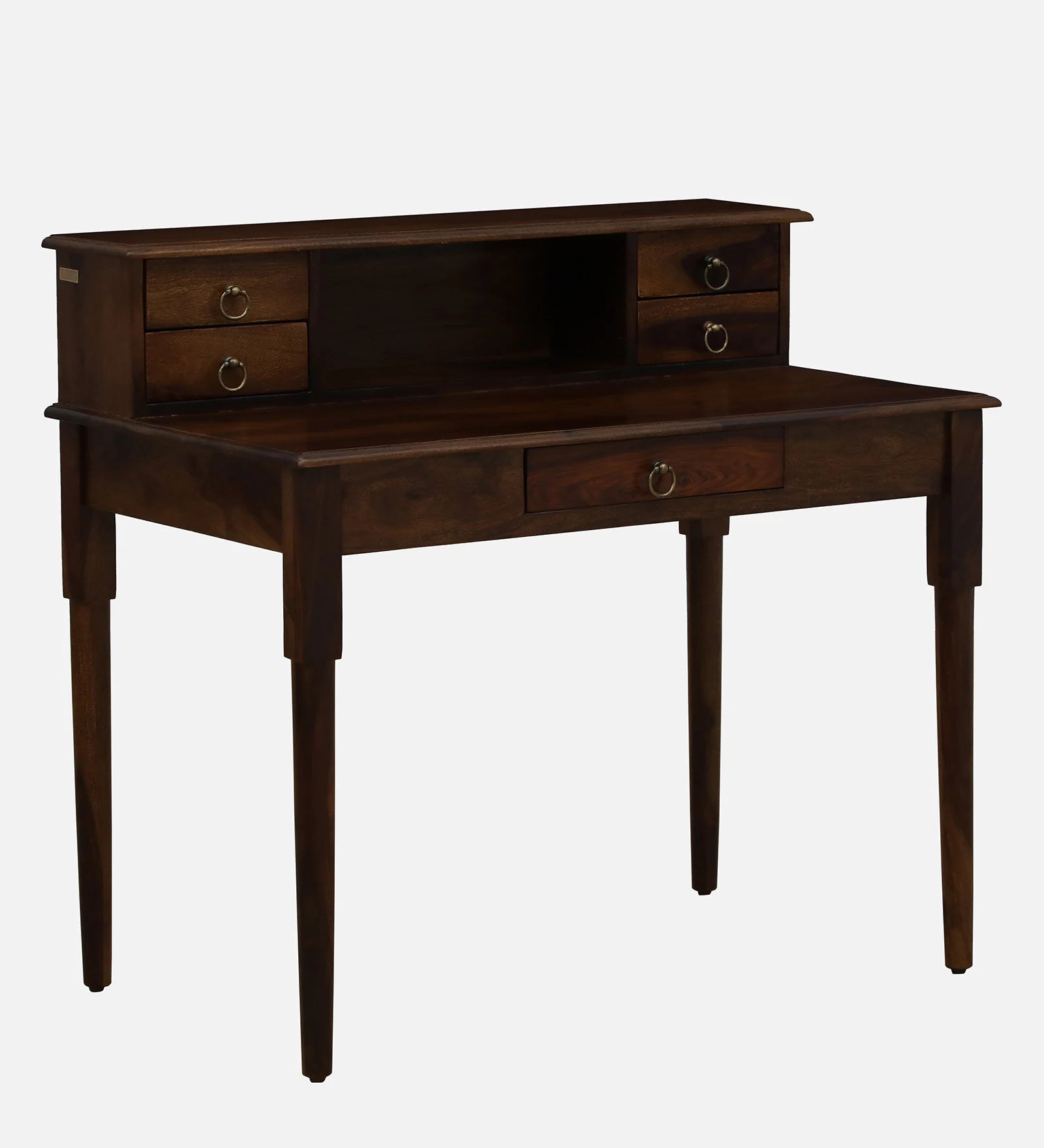 Akron Sheesham Wood Writing Table In Provincial Teak Finish - Febonic Living