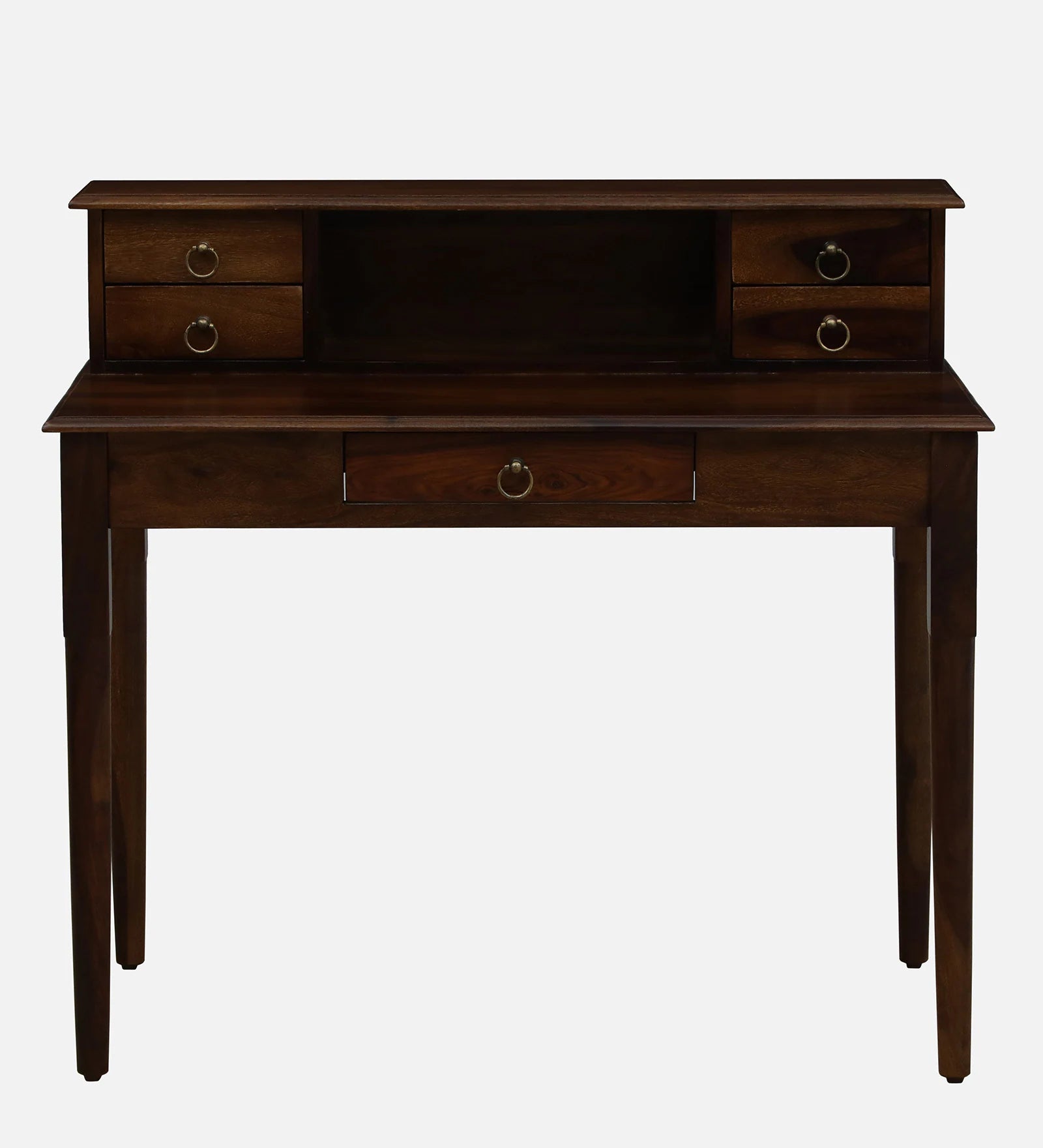 Akron Sheesham Wood Writing Table In Provincial Teak Finish - Febonic Living