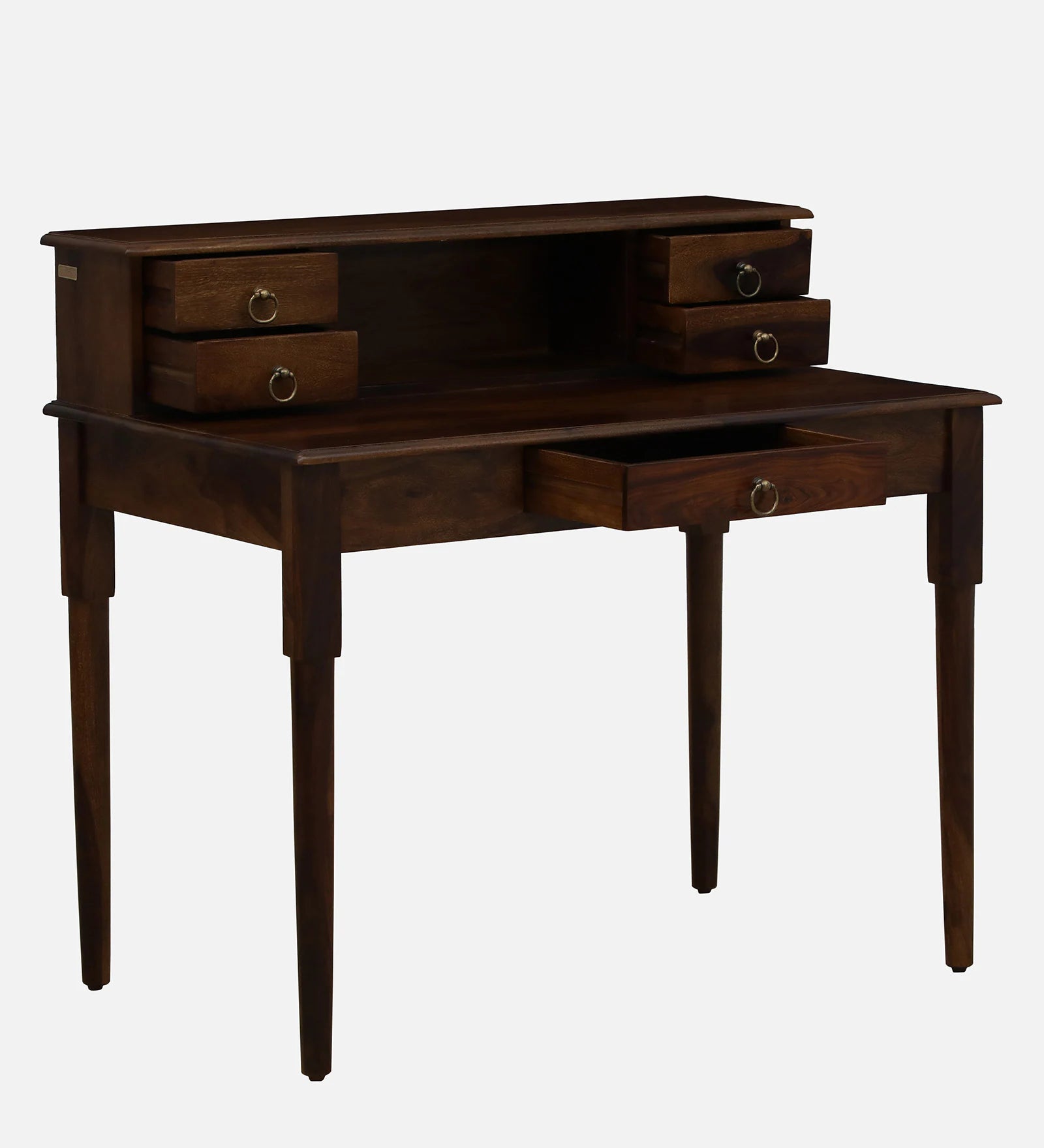 Akron Sheesham Wood Writing Table In Provincial Teak Finish - Febonic Living