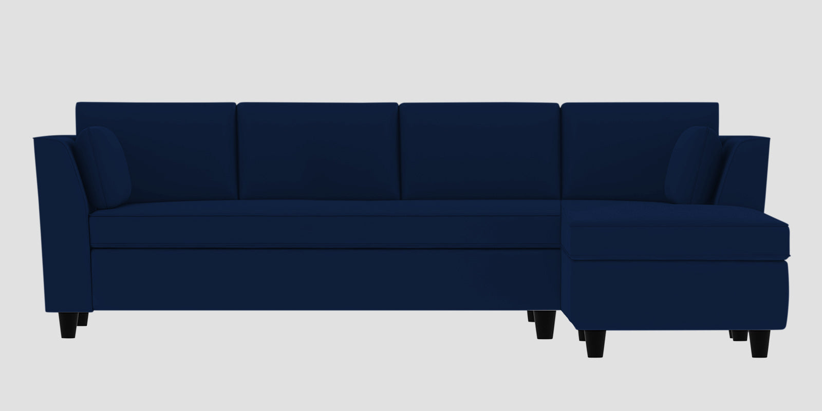 Bristo Velvet LHS Sectional Sofa (3+Lounger) In Imperial Blue Colour - Febonic Living