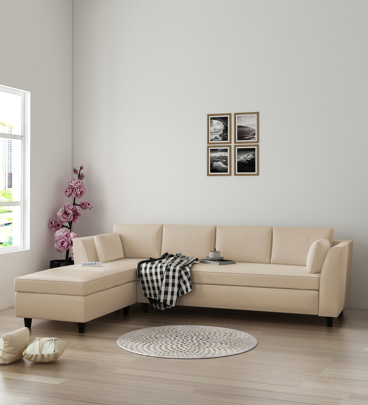 bett beige Boucle-Bett mit Stauraum 140x200 ASTA Beige \ 140x200 \ Lattenrost mit Holzrahmen \ boucle | WOHNBEREICH \ Schlafzimmer MÖBEL \ Betten \ Doppelbetten HOMEELIKE Robuste Waschtischablage aus