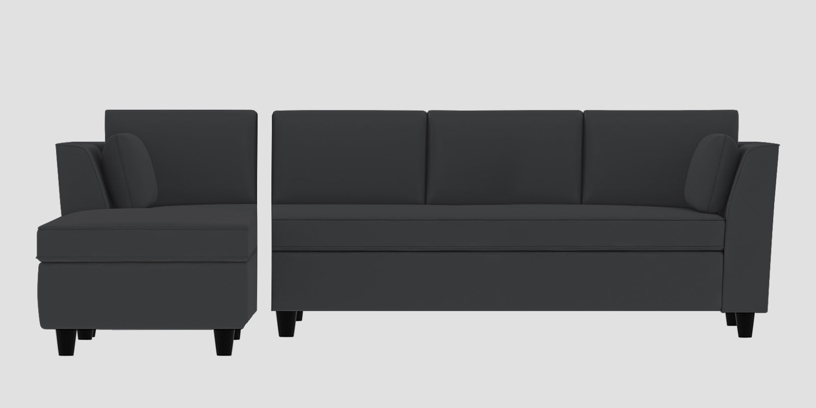 Bristo Velvet RHS Sectional Sofa (3+Lounger) in Davy Grey Colour - Febonic Living