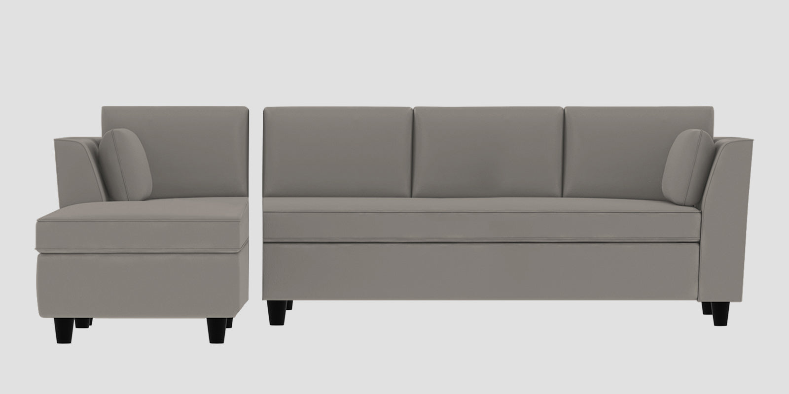 Bristo Velvet RHS Sectional Sofa (3+Lounger) in Echo Grey Colour - Febonic Living