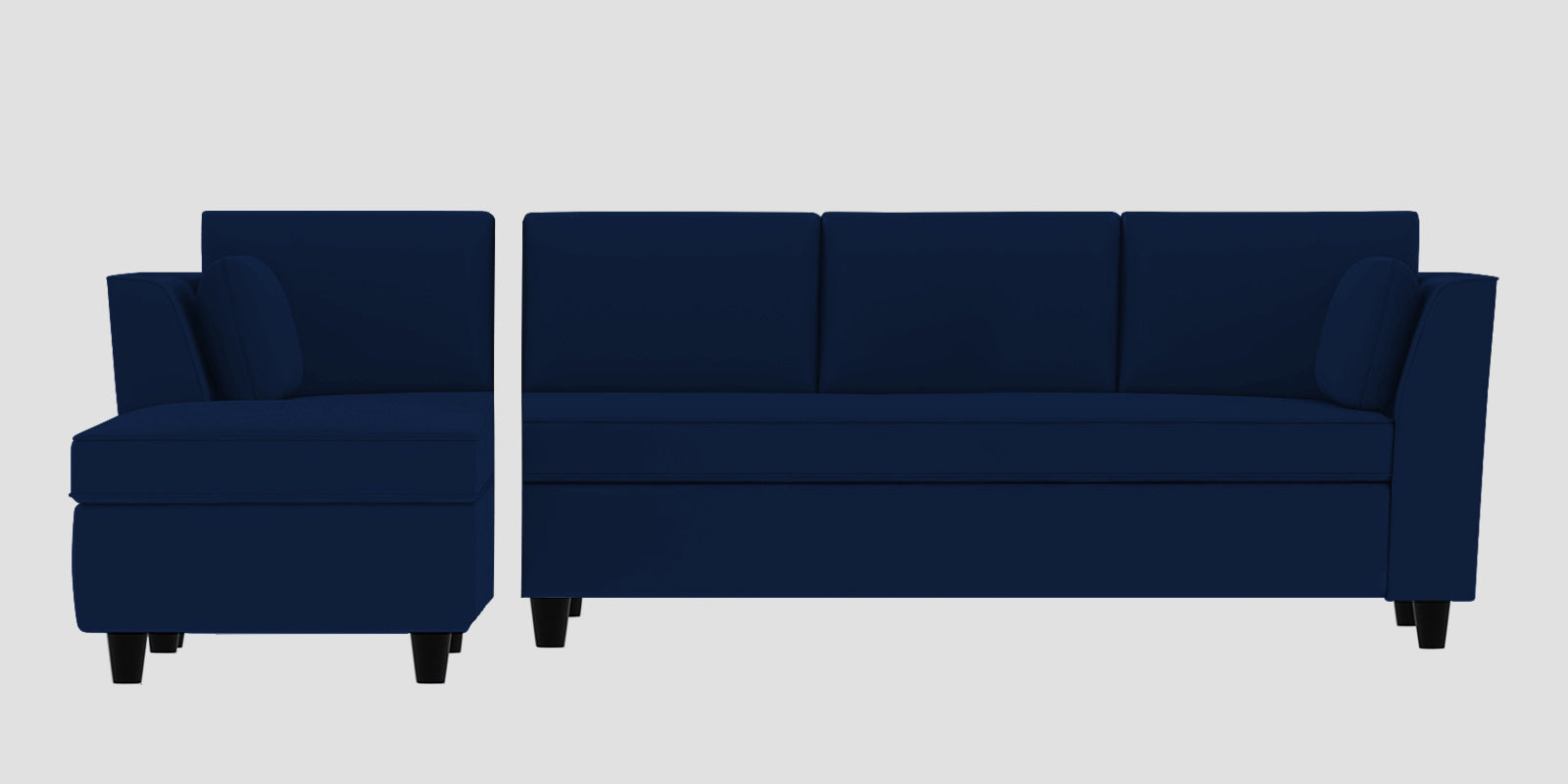 Bristo Velvet RHS Sectional Sofa (3+Lounger) in Imperial Blue Colour - Febonic Living