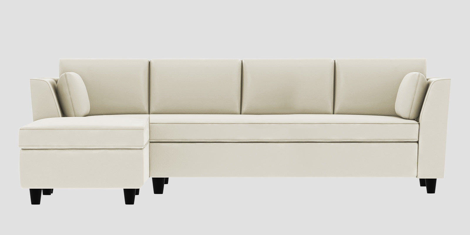 Bristo Velvet RHS Sectional Sofa (3+Lounger) In Warm White Colour - Febonic Living