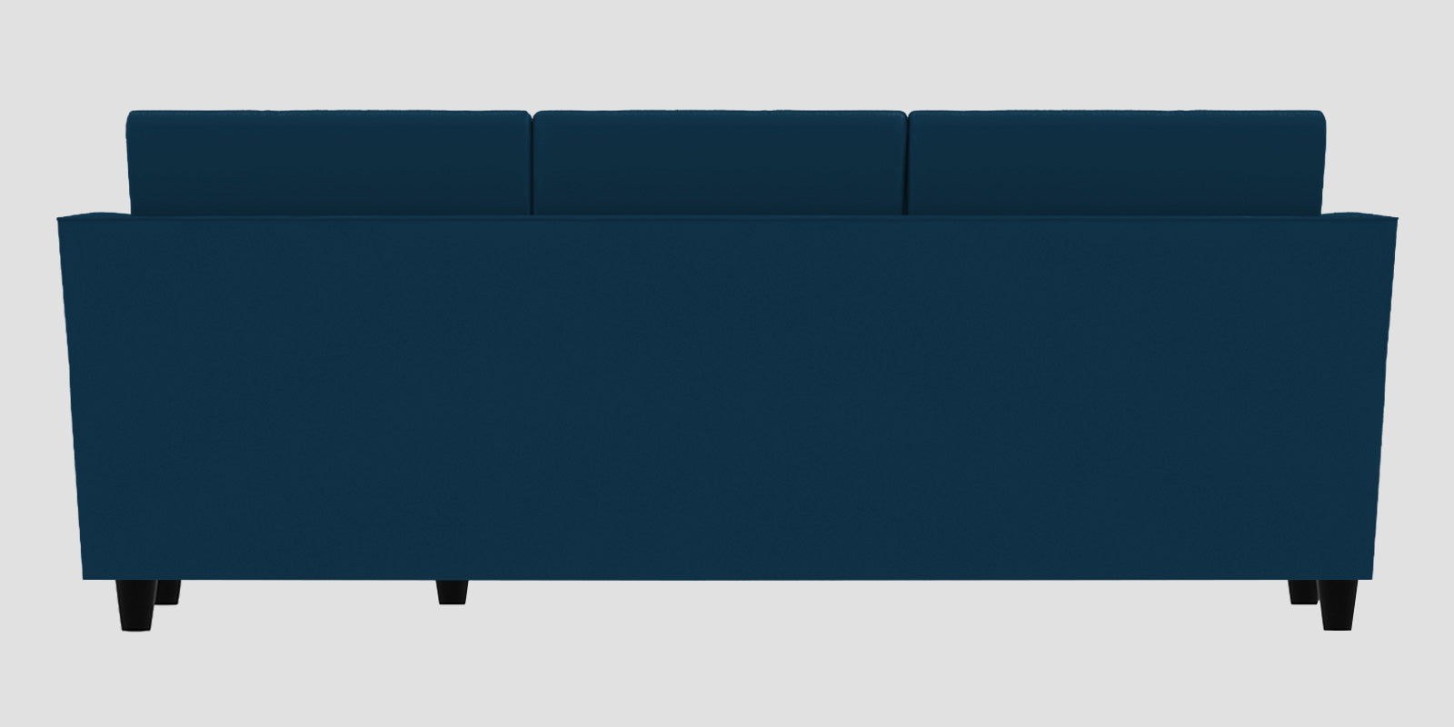 Bristo Velvet LHS Sectional Sofa (2+Ottoman Lounger) In Azure Blue Colour - Febonic Living