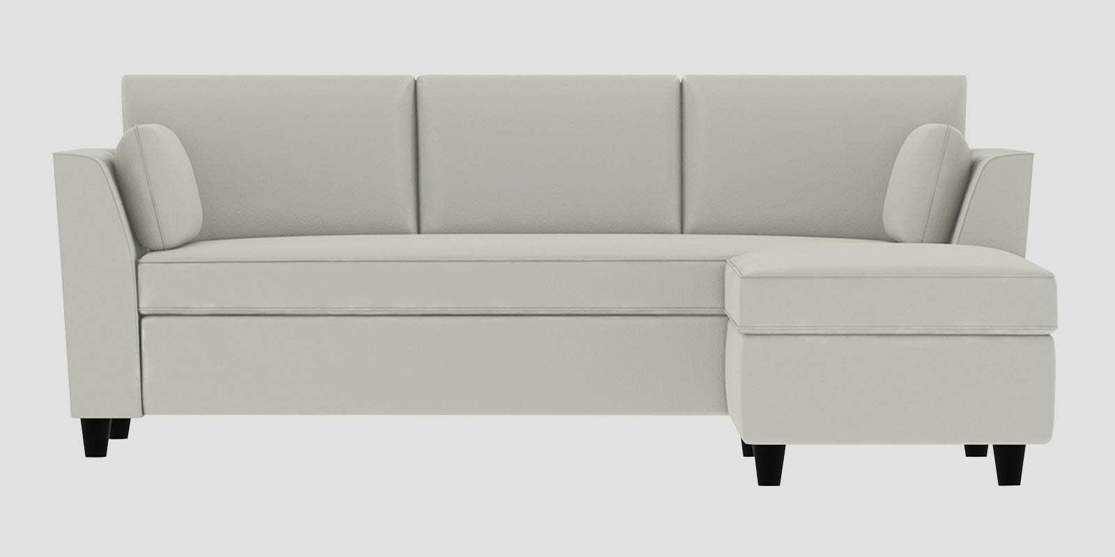 Bristo Velvet LHS Sectional Sofa (2+Ottoman Lounger) In Camel Beige Colour - Febonic Living