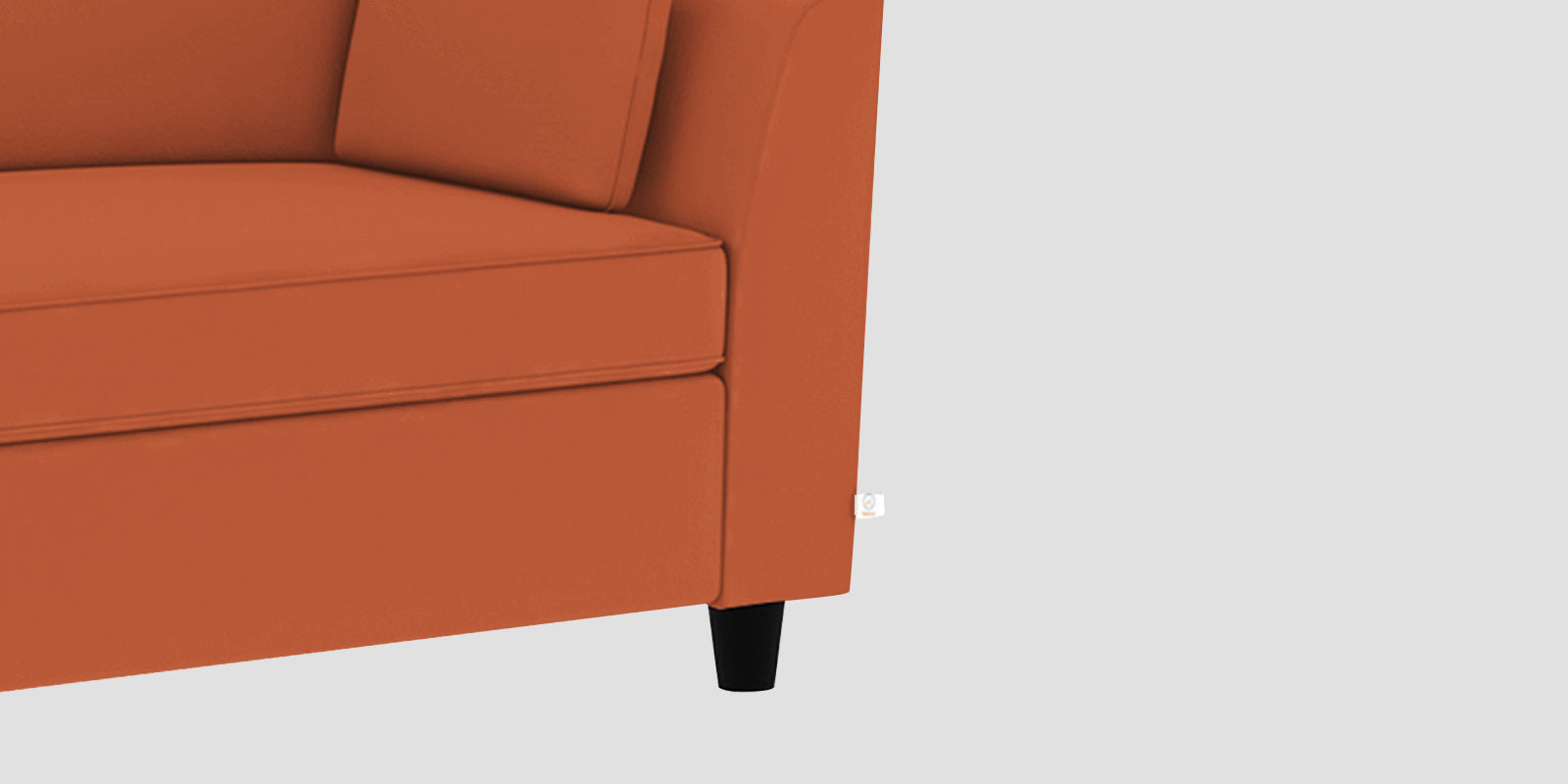 Bristo Velvet LHS Sectional Sofa (2+Ottoman Lounger) In Yam Orange Colour - Febonic Living