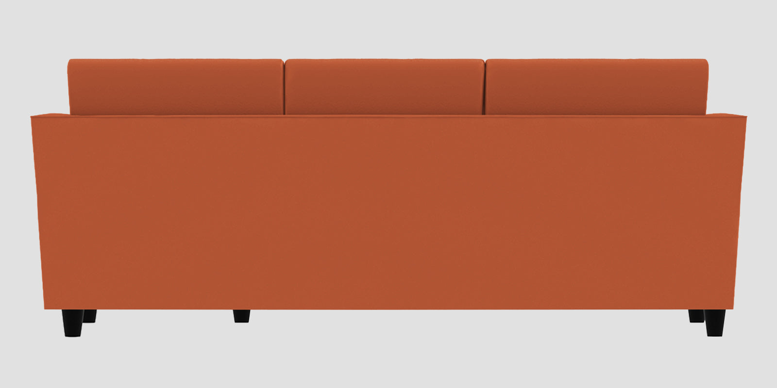 Bristo Velvet LHS Sectional Sofa (2+Ottoman Lounger) In Yam Orange Colour - Febonic Living