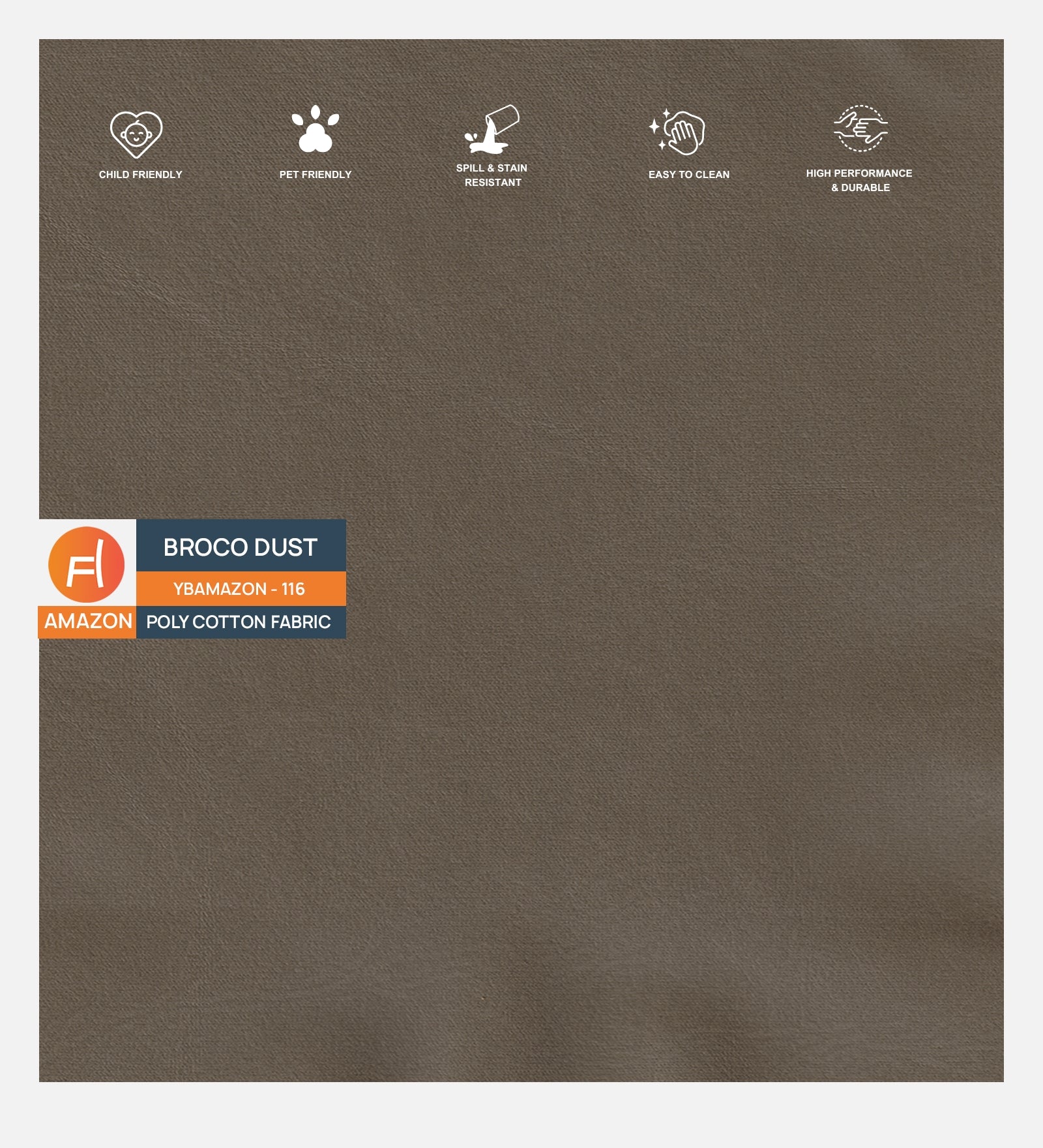 Woody Fabric 1 Seater Sofa In Broco Dust Colour - Febonic Living