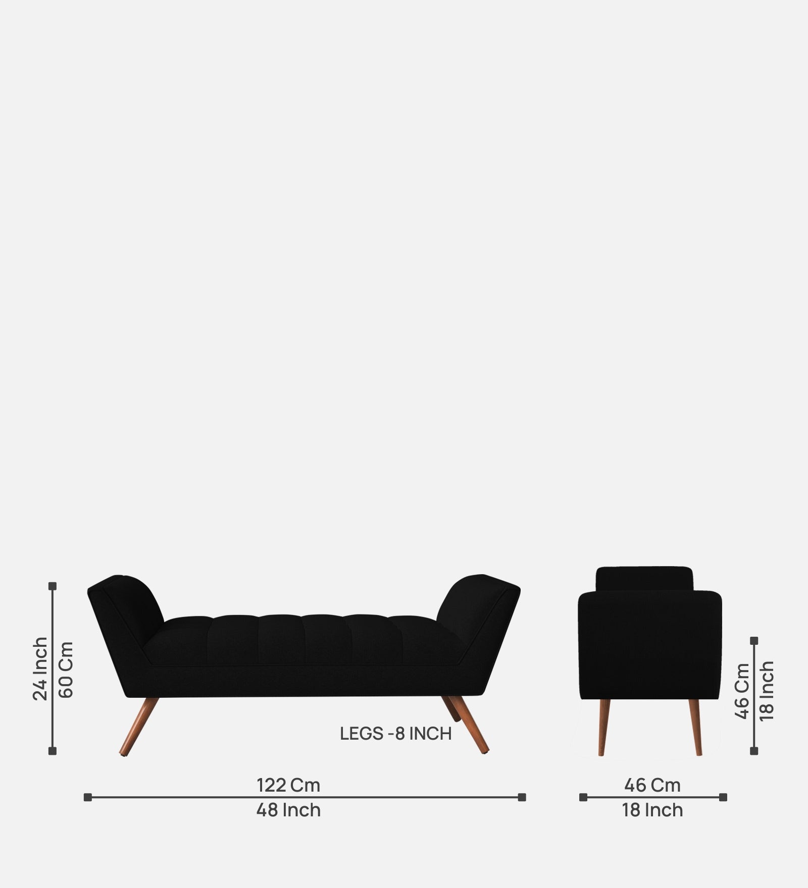 Cartes Velvet Bench In Adam Black Colour - Febonic Living
