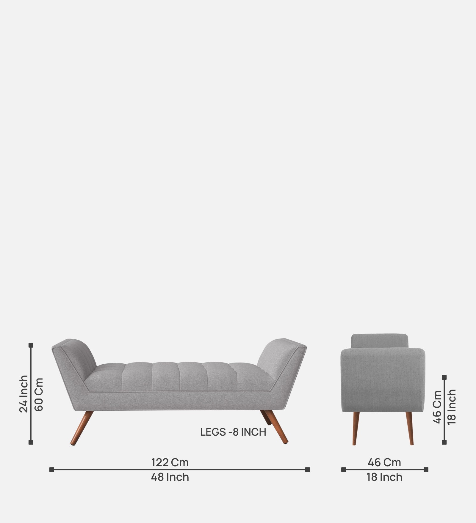 Cartes Velvet Bench In Concrete Grey Colour - Febonic Living