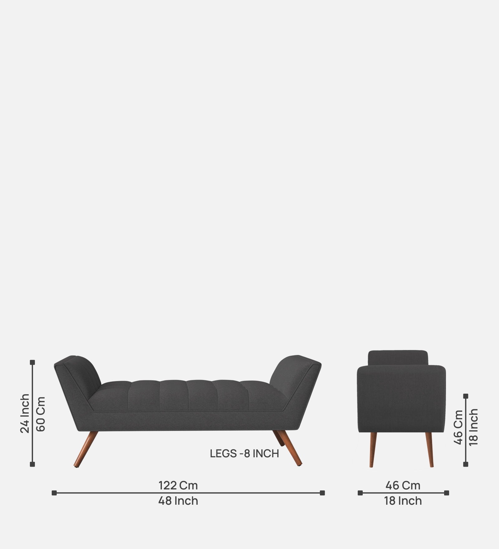 Cartes Velvet Bench In Davy Grey Colour - Febonic Living