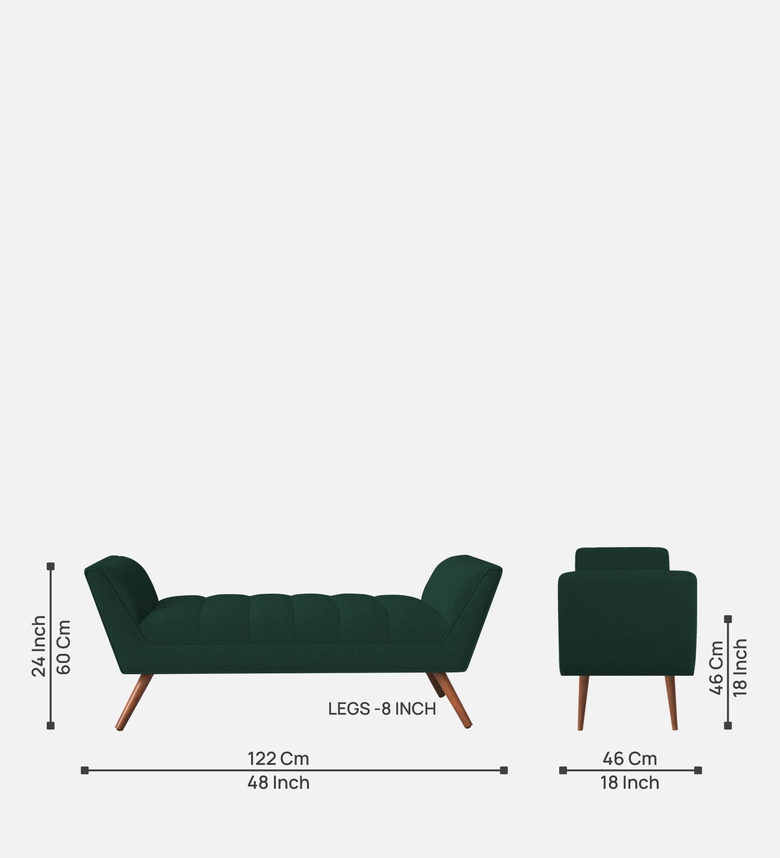 Cartes Velvet Bench In Forest Green Colour - Febonic Living