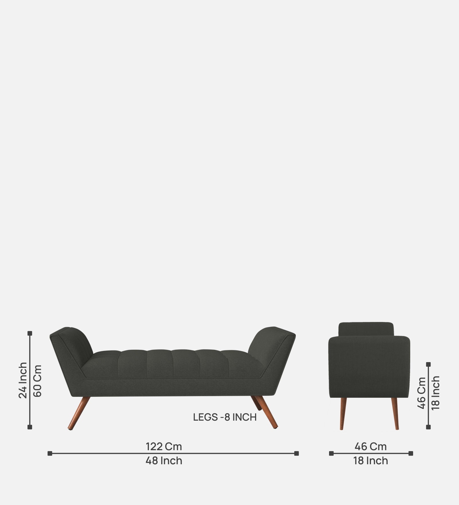 Cartes Velvet Bench In Hory Grey Colour - Febonic Living
